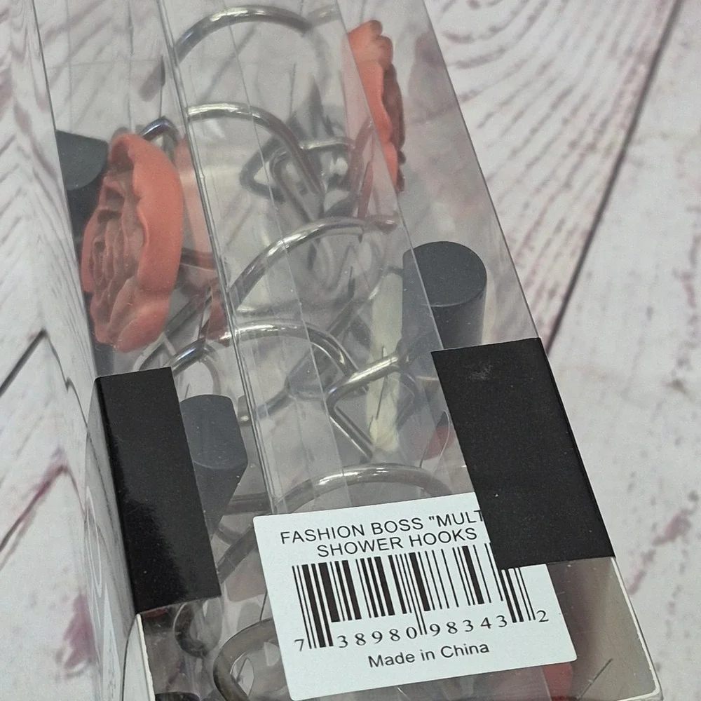 Soho Fashion Resin Shower Hooks~Lipstick~High Heels~Rose~Compact 12pc Set~NEW